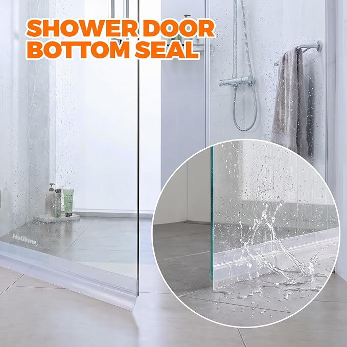Holikme Weather Stripping Door Seal, Shower Door Bottom Seal, 1.4" W-16.5Ft | - Image 2