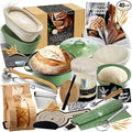 All-Inclusive 𝗣𝗥𝗘𝗠𝗜𝗨𝗠 Sourdough Starter Kit with Pot, 34 Oz Starter Jar, 4 Banneton Bread Proofing Baskets, Scraper, Scale, Sourdough Bread Baking Supplies, Detailed Beginner Guide & Recipes