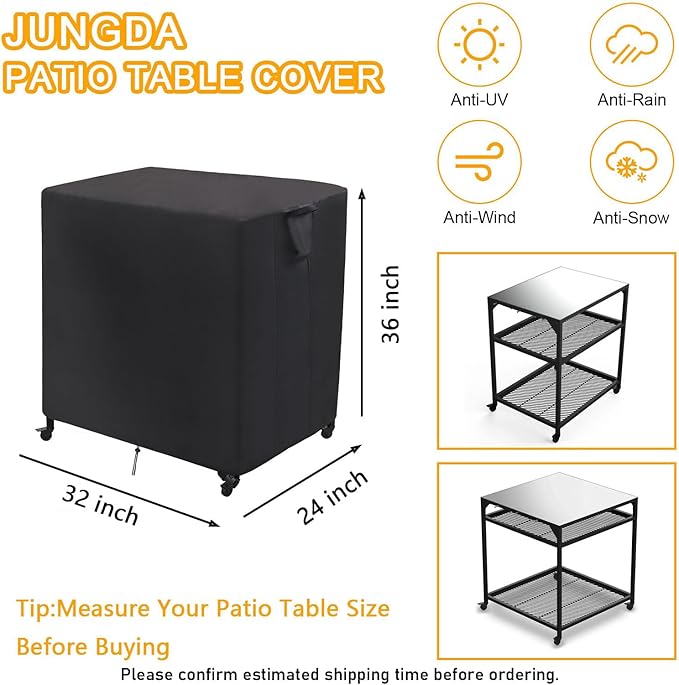 Outdoor Table Cover for Ooni Medium Modular Table,32 Inch Waterproof Outdoor Kitchen Pizza Oven Table Cover,Patio Grill Cart Covers Dustproof,Sunproof - 32 x 24 x 35 Inch
