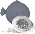 Shower Hair Drain Catcher & Bathtub Drain Stopper Set, 4.4" | Reversible Flip by Wokdada
