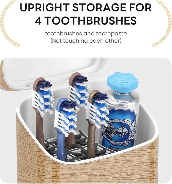 GFWARE Wood Bathroom Toothbrush Holder - Image 3
