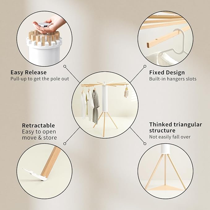 RFOUO Foldable Clothes Drying Rack Tripod - Image 3