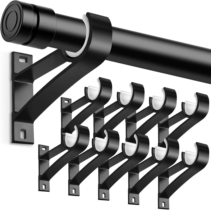 KOLAKO Curtain Rod Bracket, 10 Pack Heavy Duty Curtain Rod Holders, Drapery Rod by KOLAKO