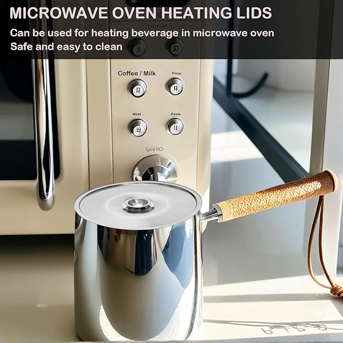 Universal Lid, 2Pcs Stainless Steel Cover Bowl 4.7Inch Mini Pan Lid Milk Pot Lid Cookware Lid Replacement Accessories for Skillets Frying Pans, 12cm