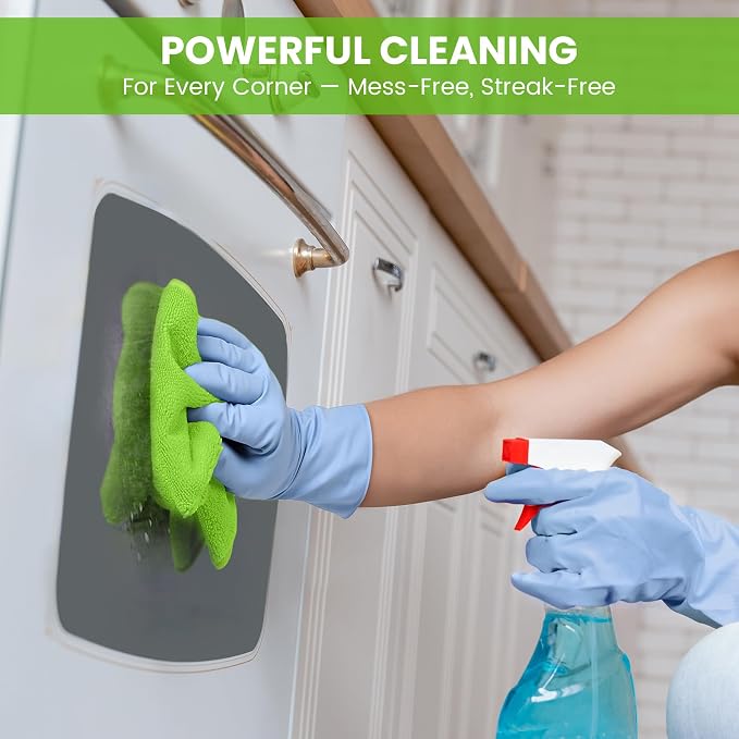 SIFANGKE Microfiber Cleaning Cloth, 12 Pack Limegreen Cleaning Rags - Image 5