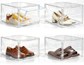 1 Pack Drop Front Shoe Boxes Acrylic Box Sneaker Case, Size 12 by EZJOB