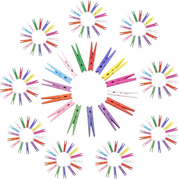 100pcs Colored Clothespins Wooden Heavy Duty Clothes Pins - Image 7