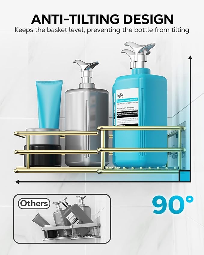 Nieifi Corner Shower Shelves, Adhesive Shower Caddy, Bathroom Organization - Image 5