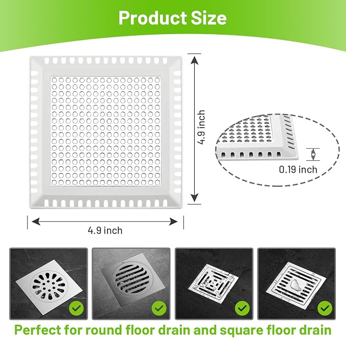 Aluvor Drain Hair Catcher, Shower Drain Cover Hair Catcher Shower Strainer | - Image 2