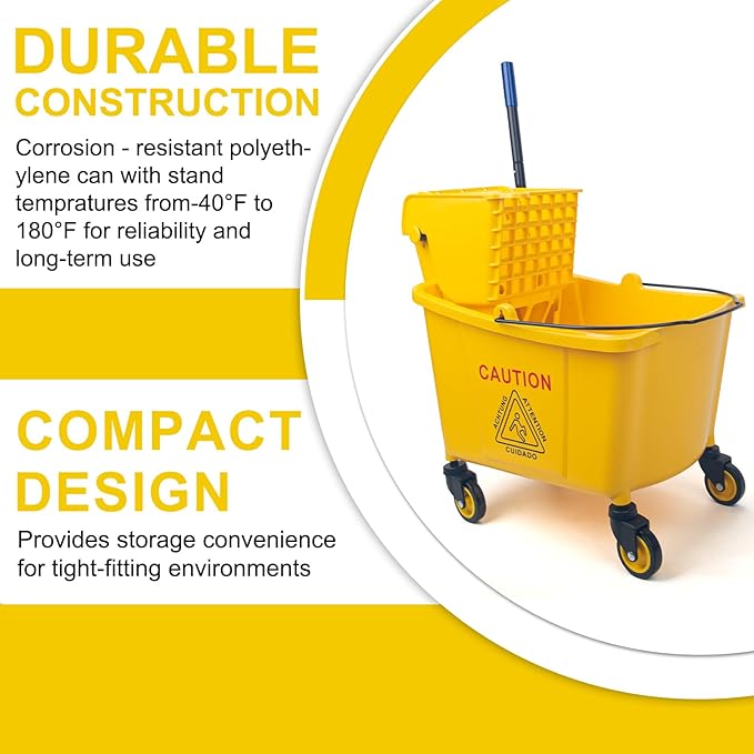 KeFanta 35 Quart Commercial Mop Bucket - Image 7
