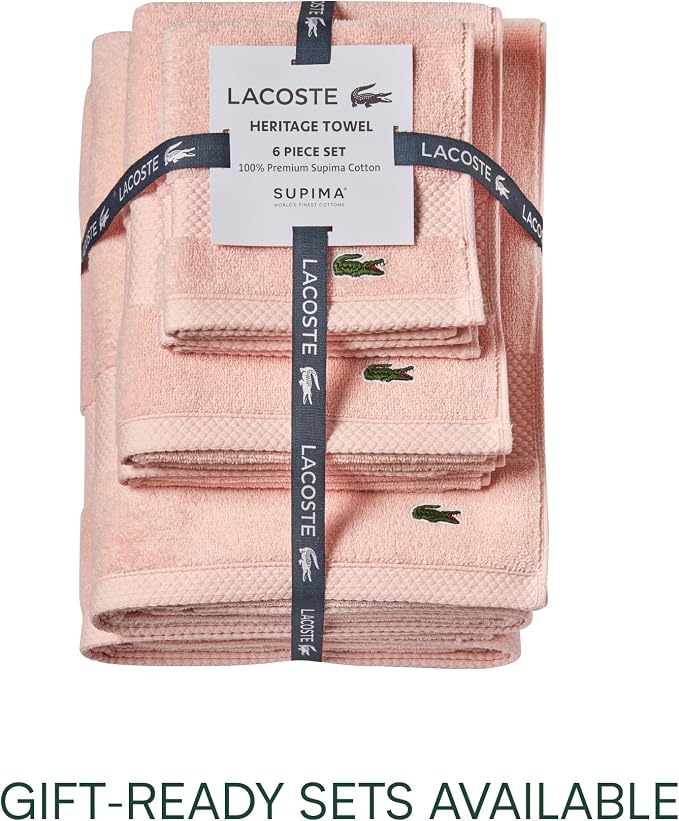 Lacoste Heritage 100% Supima Cotton Tub Mat 21" x 31", Light Pink | Highly - Image 5