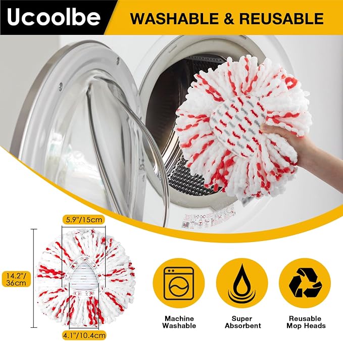 Spin Mop Replacement Heads for O-Cedar EasyWring 1-Tank Mop Refill - Image 7