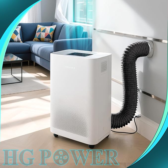 HG Power 6 Inch Flexible Vent Hose, 32 Feet Flexible Aluminum Air Ducting, Three Layer Protection Dryer Hose with 2 Clamps for HVAC Ventilation Heating Cooling Exhaust