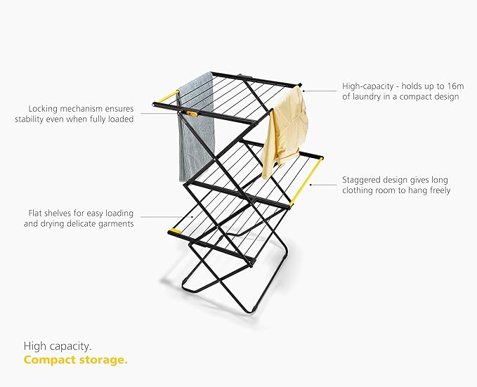 Joseph Joseph AirFrame 3-Tier Folding Clothes Drying Rack, Space Saving - Image 5