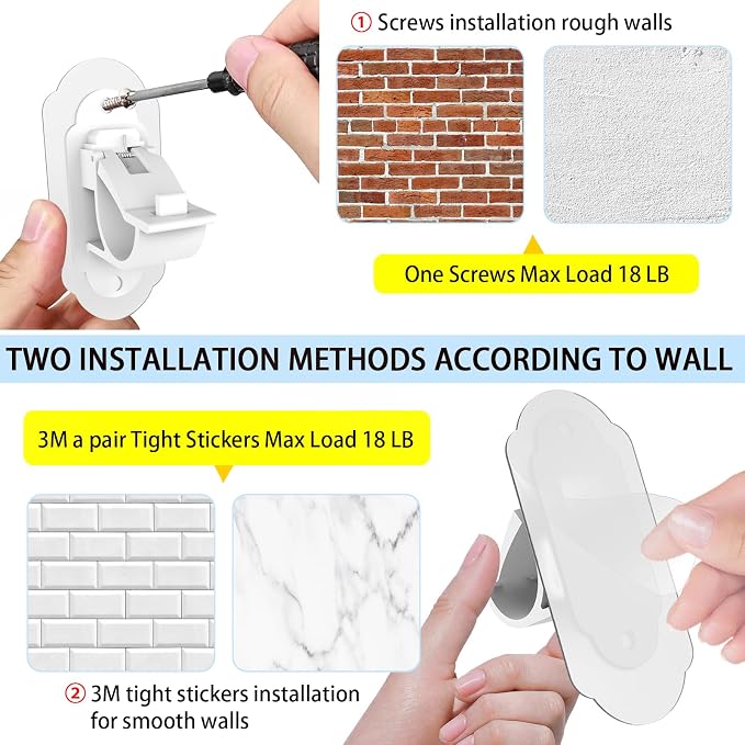 No Drill Curtain Rod Brackets， No Drill Needed Curtain Rod Holders, Adhesive - Image 7