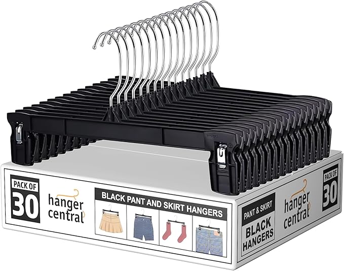 10 Inch 30 Pack Youth Pants Hangers Slim Plastic Clothes Hangers by HangerCentral