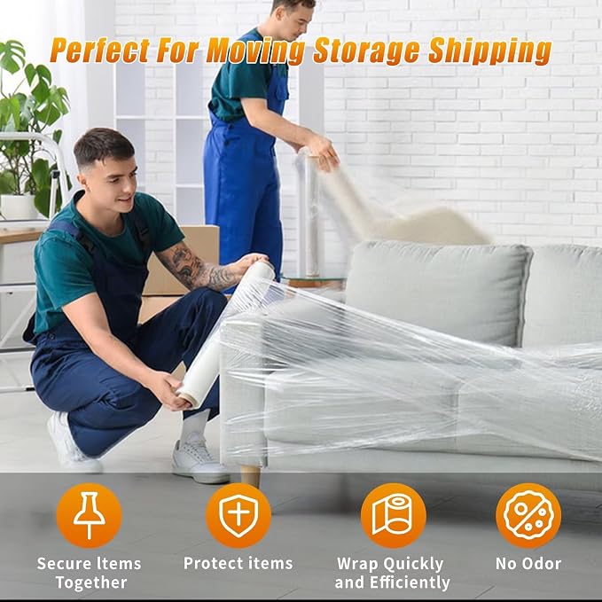 Stretch Film Shrink Wrap for Moving Supplies x 1000ft, Industrial Strength - Image 6