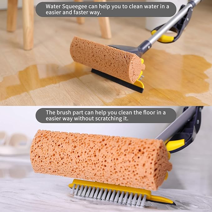 Yocada Sponge Mop Home Commercial Use Tile Floor Bathroom Garage Cleaning - Image 3