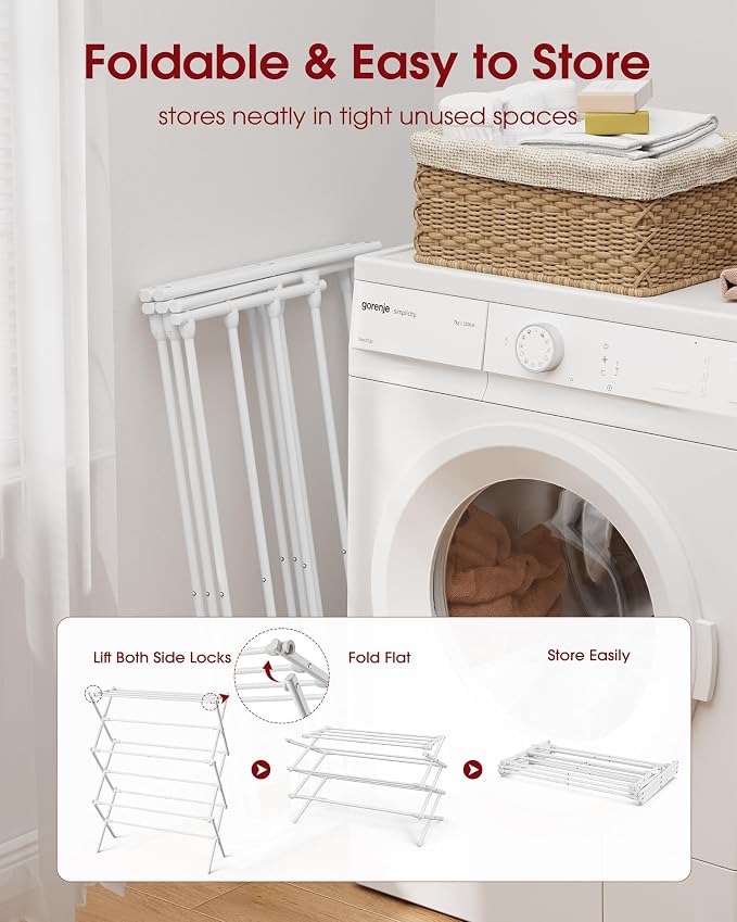 Sakugi Foldable 3-Tier Clothes Drying Rack 42.1" H - Image 4