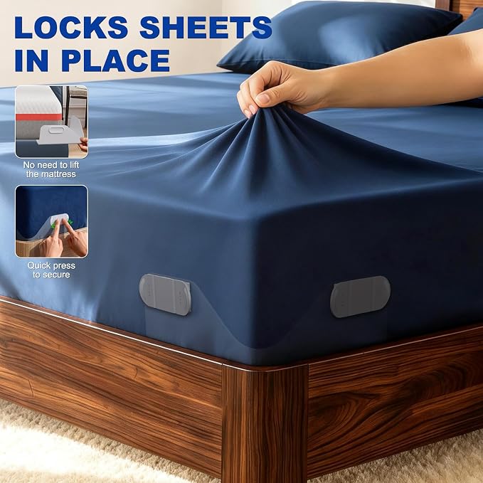 Bed Sheet Holders for Corners:Non-Stretch Fitted Sheet Grippers | Fitted Sheet - Image 2