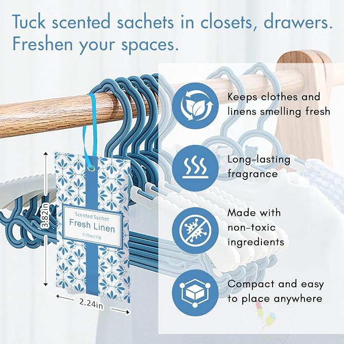 SCENTORINI Scented Sachets for Drawers and Closets, Linen Scent 14 Pack - Image 3