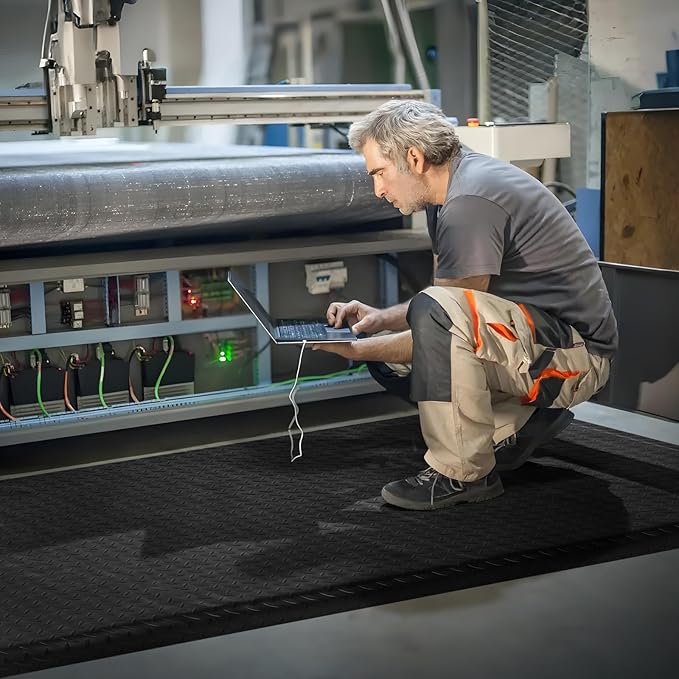 Anti Fatigue Mats Industrial 3' x 5' 15/16" Thick Ergonomic Standing Mat Commercial Kitchen Mat Heavy Duty Diamond Plate Cushioned Shop Floor Mats Helps Relieve Back and Leg Soreness