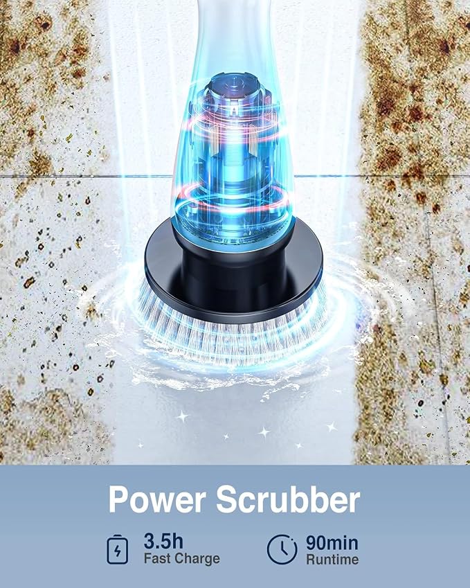 PUNOMO Electric Spin Scrubber for Bathroom & Shower, Power Cleaning Brush - Image 2