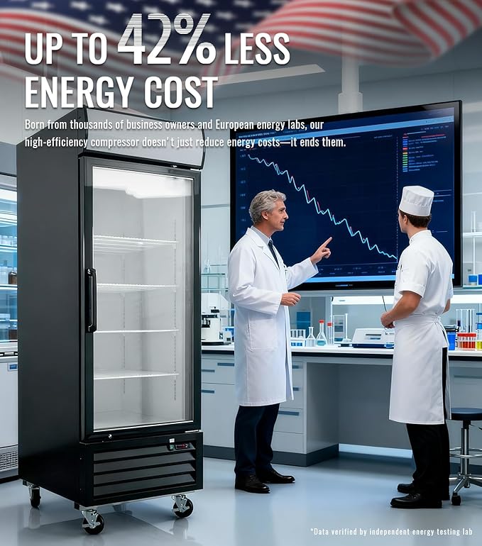 27" Commercial Display Freezer Upright, 20.6 Cu.ft Merchandiser Freezer with Triple-Pane Glass Door, -8 to -1℉, Auto Defrost, LED Sensor Light, Good Choice for Supermarkets, Cafes, Stores