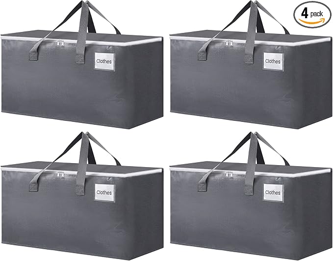 BlissTotes Large Moving Bags, Storage Bags, 76L-4 Pack | Moving Bags by BlissTotes