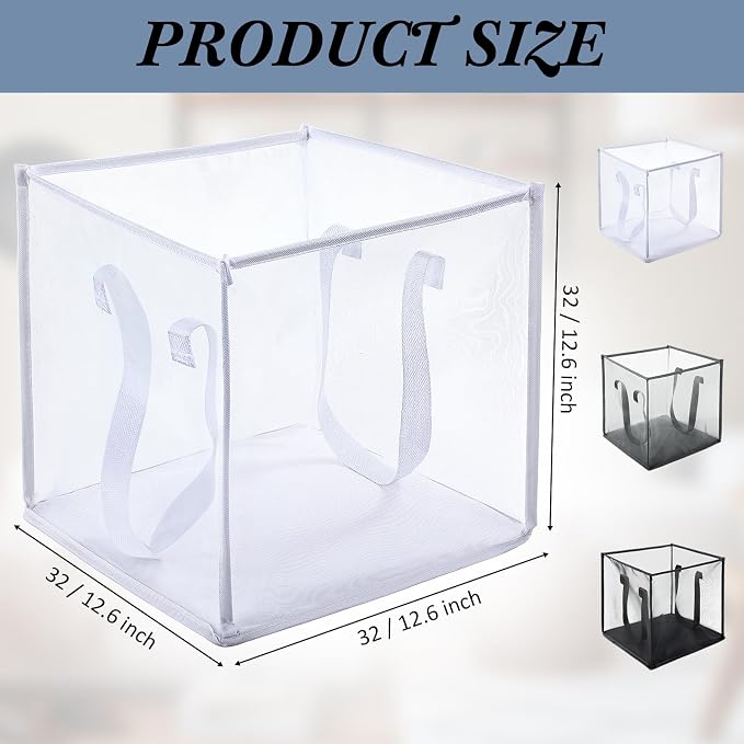 Zopeal 6 Pack Collapsible Mesh Laundry Basket, Single-layer | 13 Inch Square - Image 2
