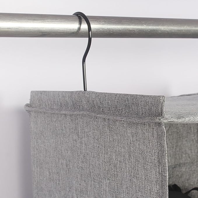 Hanging Closet Organizer 3-Shelf, Oxford Linen Wardrobe Storage, shoes & - Image 6