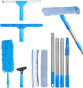 Window Squeegee Cleaner with 4 Stainless Steel Extension Poles, Long Reach to by ZKUAOGDI