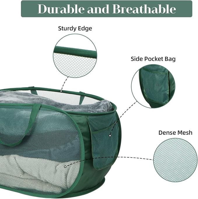 2 Pcs Durable Collapsible Laundry Baskets - Image 3