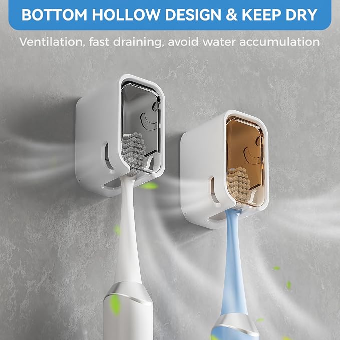 MOPMS Single Slot Toothbrush Holders Wall Mounted - Image 4