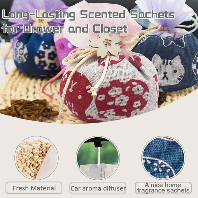 5-Pack Scented Sachets, Air Freshener Bags - Image 4