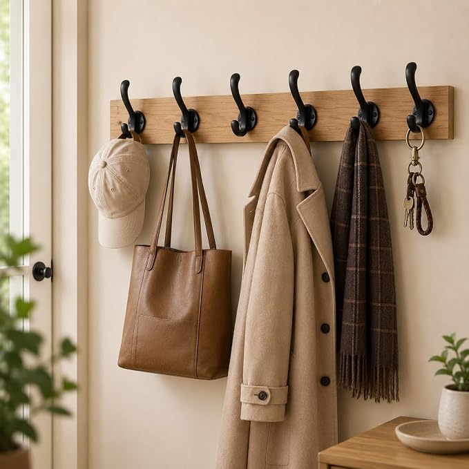 6 Pack Coat Hooks Wall Mount, Heavy Duty Wall Hooks - Image 8