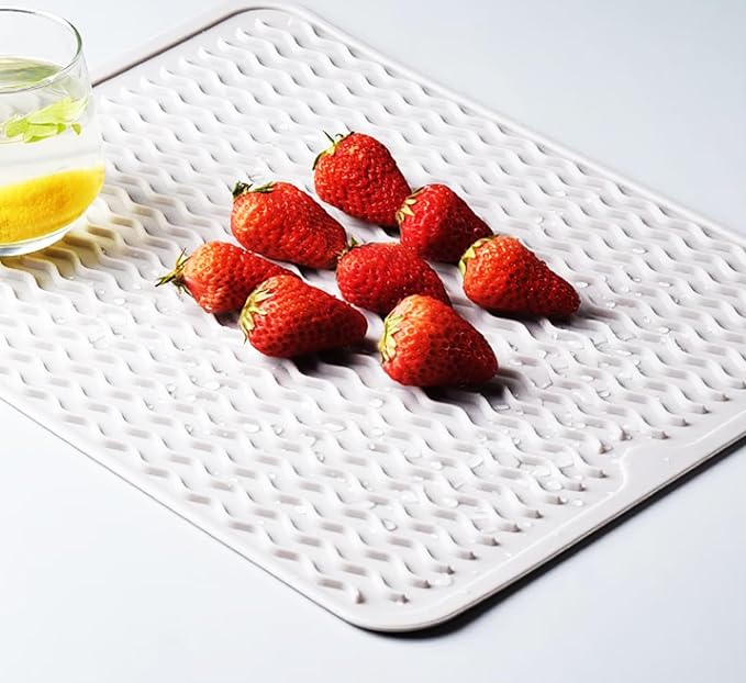 Silicone Dish Drying Mat, Non-Slip Easy Clean Sink Mat, Large Heat-resistant - Image 3