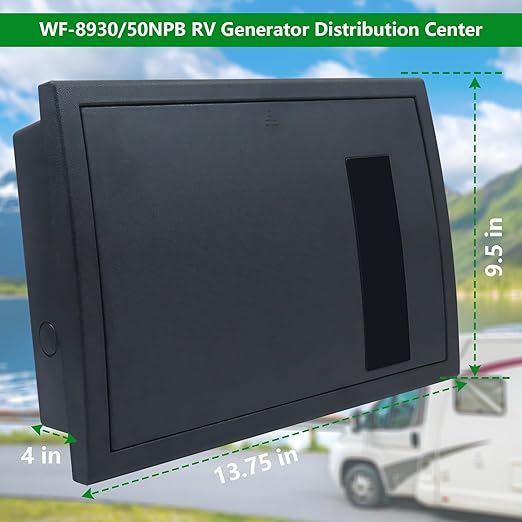 RV Electrical Panel Wf-8930/50NPB, 50 Amp AC Distribution Center, 27 Circuits, Plastic & Polycarbonate (PC) Material