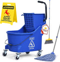 Matthew Cleaning Blue 44Quart Commercial Mop Bucket INCL.Wet String Mop& 19'' by MATTHEWCLEANINGPRODUCTS