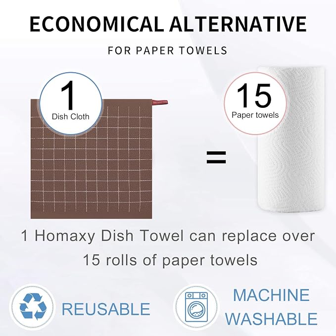 Homaxy 100% Cotton Terry Kitchen Towels, 6 Pack - Image 7