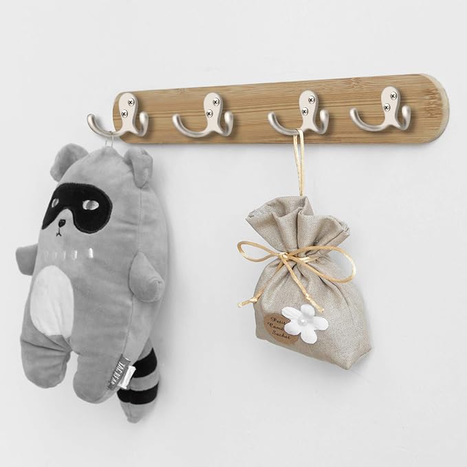 IBosins 28 Pack Heavy Double Prong Coat Hooks Wall Mounted - Image 3