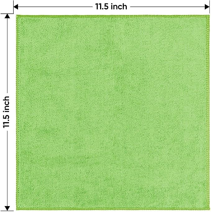 HOMEXCEL Green Microfiber Cleaning Cloth 20 Pack 11.5 x 11.5 Inch Microfiber - Image 7