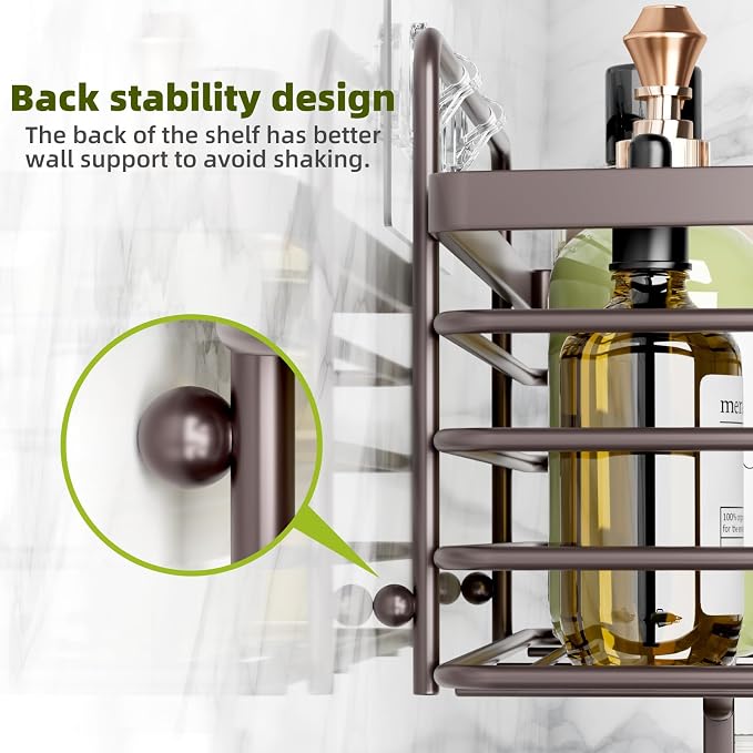 Yougai Shower Organizer with Soap Holder and Hooks - Image 5
