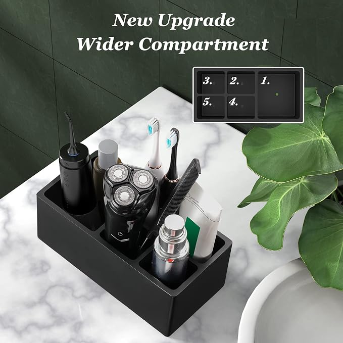 Luxspire 5 Slots Toothbrush Holders, Toothpaste Holder - Image 2
