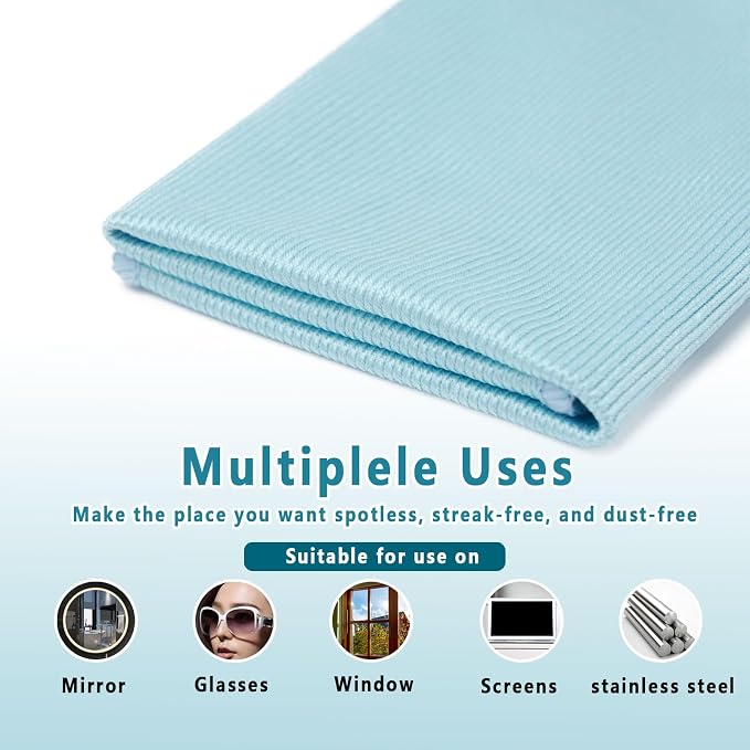 6 Pcs Glass Cleaning Cloth for Window Eyeglass Mirrors Stainless Steel - Image 4