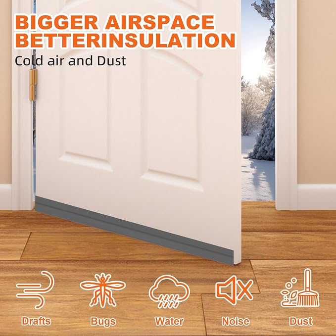 Door Draft Stopper, Door Sweep for Bottom of Door, Weather Stripping Door Seal - Image 2