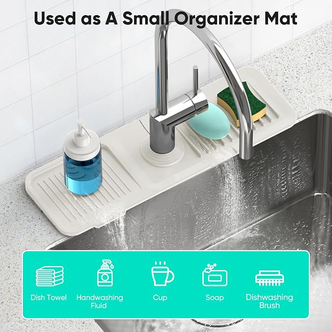17.7inch Faucet Mat for Kitchen Sink Faucet Mat Kitchen Sink Splash Guard - Image 7
