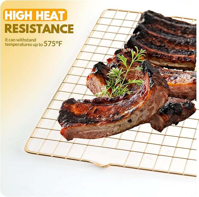 2 PCS Cooling Racks for Cooking and Baking, 15x10 Inches Stainless Steel Cooling Rack, Sheet Pan with Wire Rack for Baking Sheet, Bacon Rack Oven Safe Fits Jelly Roll Sheet Pan