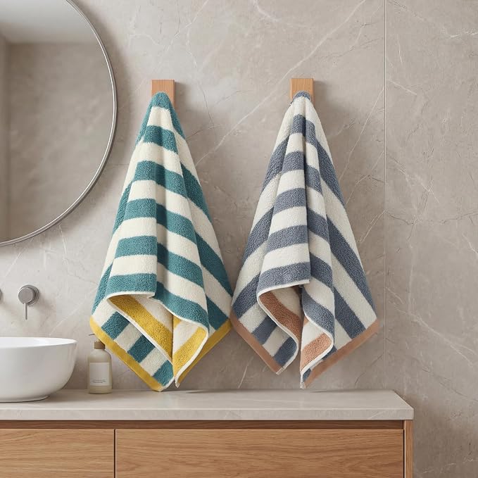 REDKISS Striped Hand Towels for Bathroom, Kitchen Decor, Guest Use, Ultra Soft - Image 8