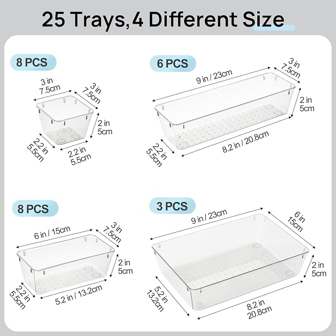 Vtopmart 25 Pack Plastic Drawer Organizers - Image 7